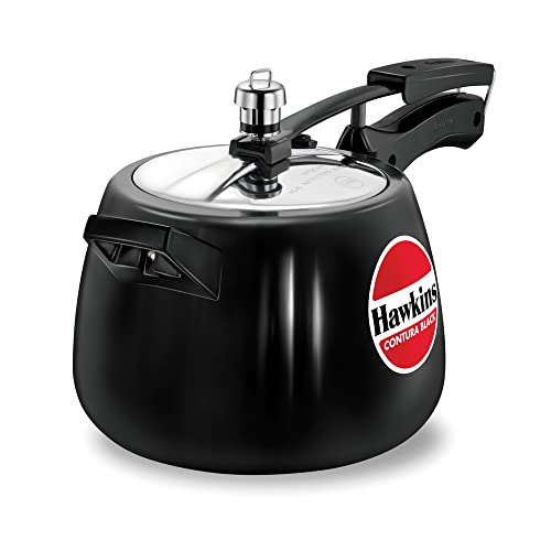 Hawkins 4 Litre Contura Black Pressure Cooker, Hard Anodised...