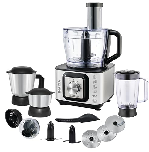 Inalsa INOX 1000 1000 Watts Food Processor with Blender...