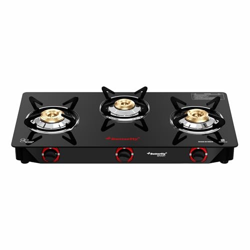 Butterfly Smart 3 Burner Glass Top Gas Stove | Manual...